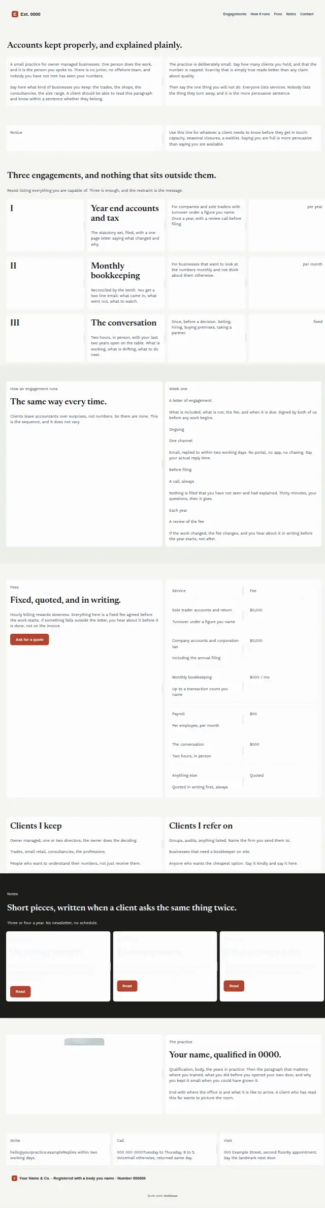 The Broadsheet design, the whole page as it renders
