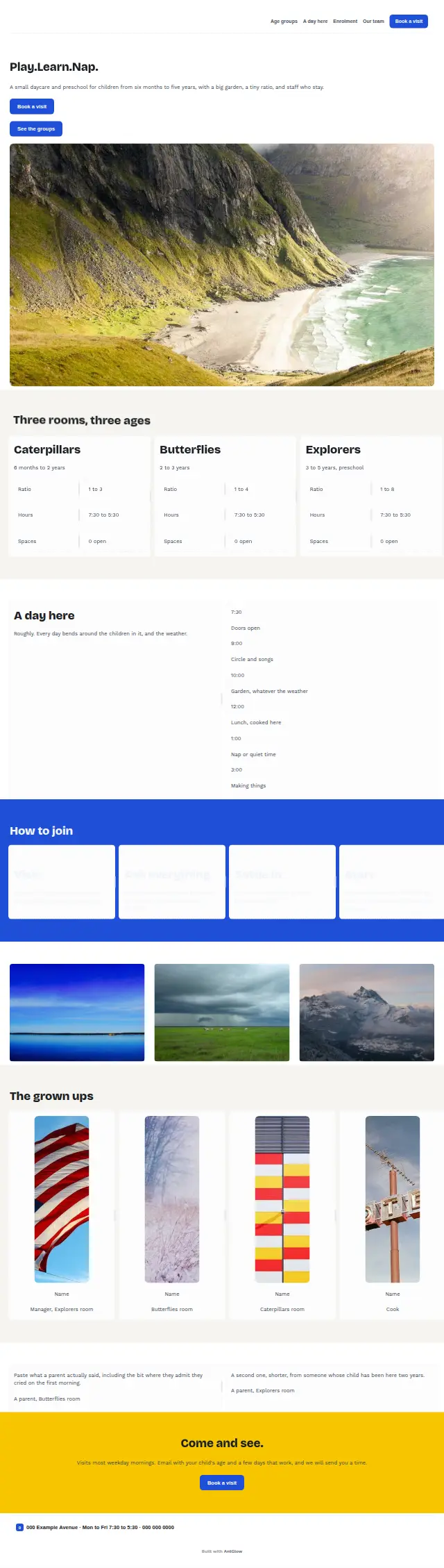 The Little Wonders design, the whole page as it renders